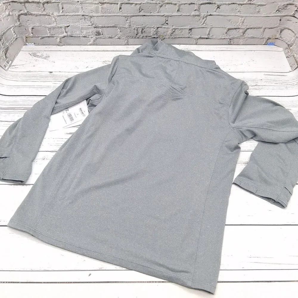 Realtree Long Sleeve Hooded Fishing Shirt Boys Youth Size Small Heather Gray
